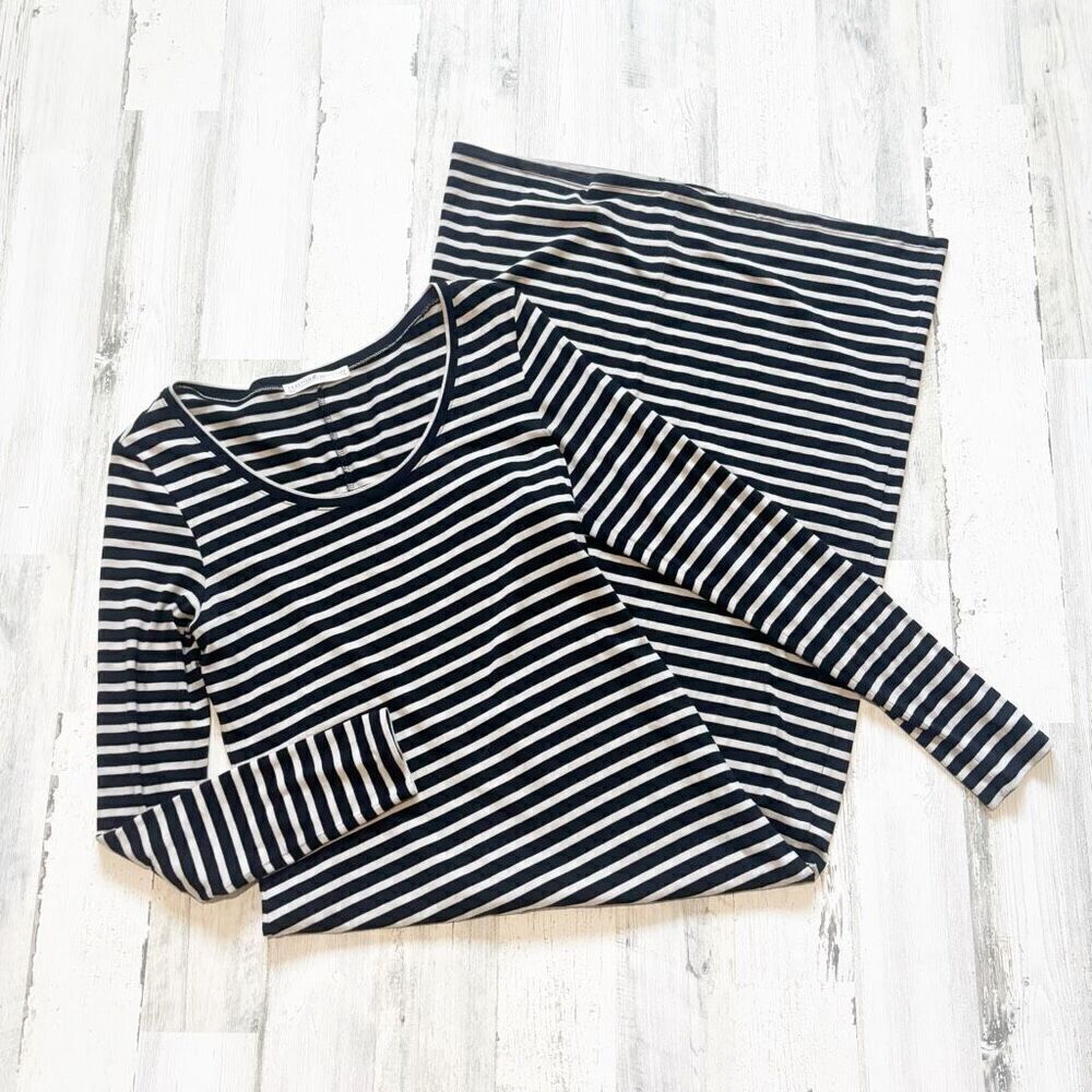 Peruvian Connection Marinero Striped Long Sleeve Maxi Dress size M